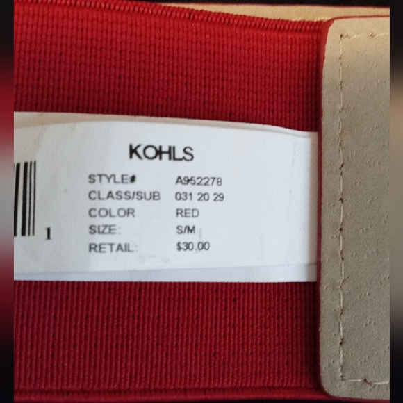 Red Stretchy Belt Size S/M - Picture 3 of 5